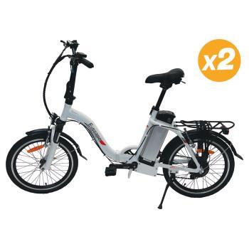 Pack 2 Vélos à assistance électrique pliants Classic 20'' Blanc