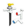 Raccordement Eau Boiler : Soupape de vidange et raccords coudés pour tuyaux d'au diam. 10mm Truma