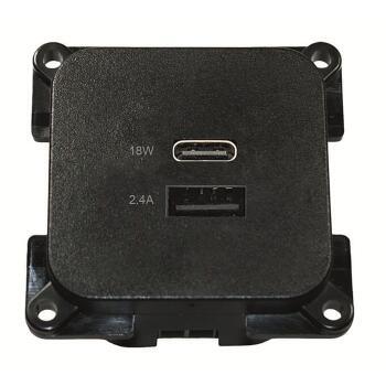 Prise de charge USB avec USB-A et USB-C noir