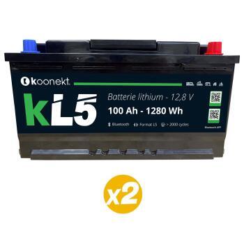 2 Batteries Lithium compacte 100Ah
