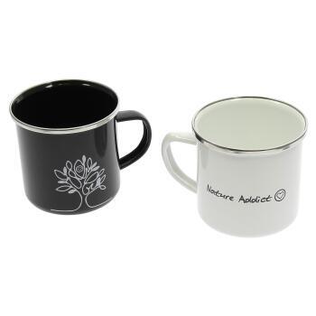 Set de 2 mugs en acier émaillé