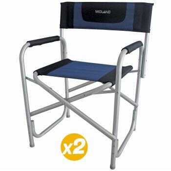 2 Fauteuils Director Noir/Bleu