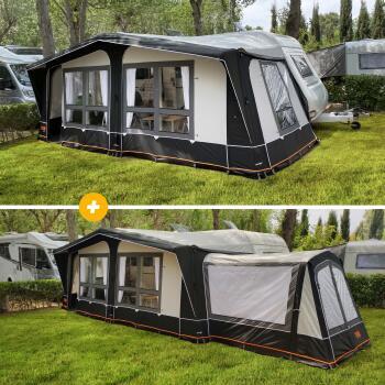 Auvent complet gonflable MALIA AIR Profondeur 240 Taille 18 + Annexe pour auvent gonflable de caravane Malia Air