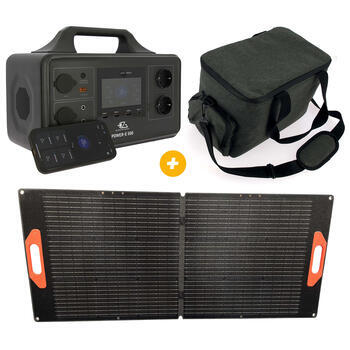 Power Station Power-E 500  + Panneau solaire + Sac de transport