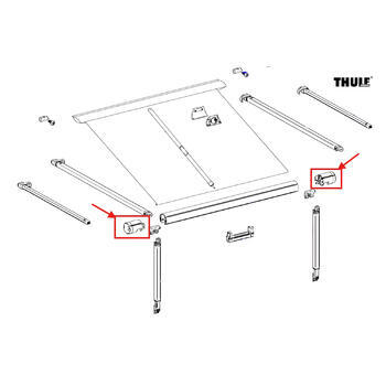 Embout droite et à gauche pour toile de store - Store Thule 1200