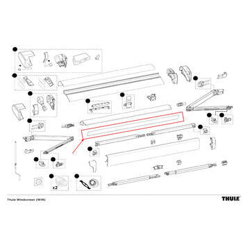 Tube rouleau supérieur aluminium 3,25M