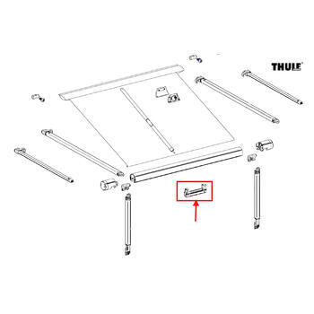 Blocage du bras de tension et des pieds - Store Thule 1200