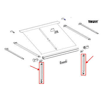 Pied de store G/D pour store de 350-550 cm - Store Thule 1200