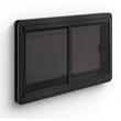Baie double vitrage acrylique S10 coulissante : 900 x 450 avec encadrement noir Dometic