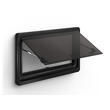 Baie double vitrage acrylique S10 à projection : 900 x 450 avec encadrement noir Dometic