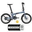 Pack Vélo à assistance électrique pliant PRO20 : Coloris bleu minéral satin + Marquage Bicycode
