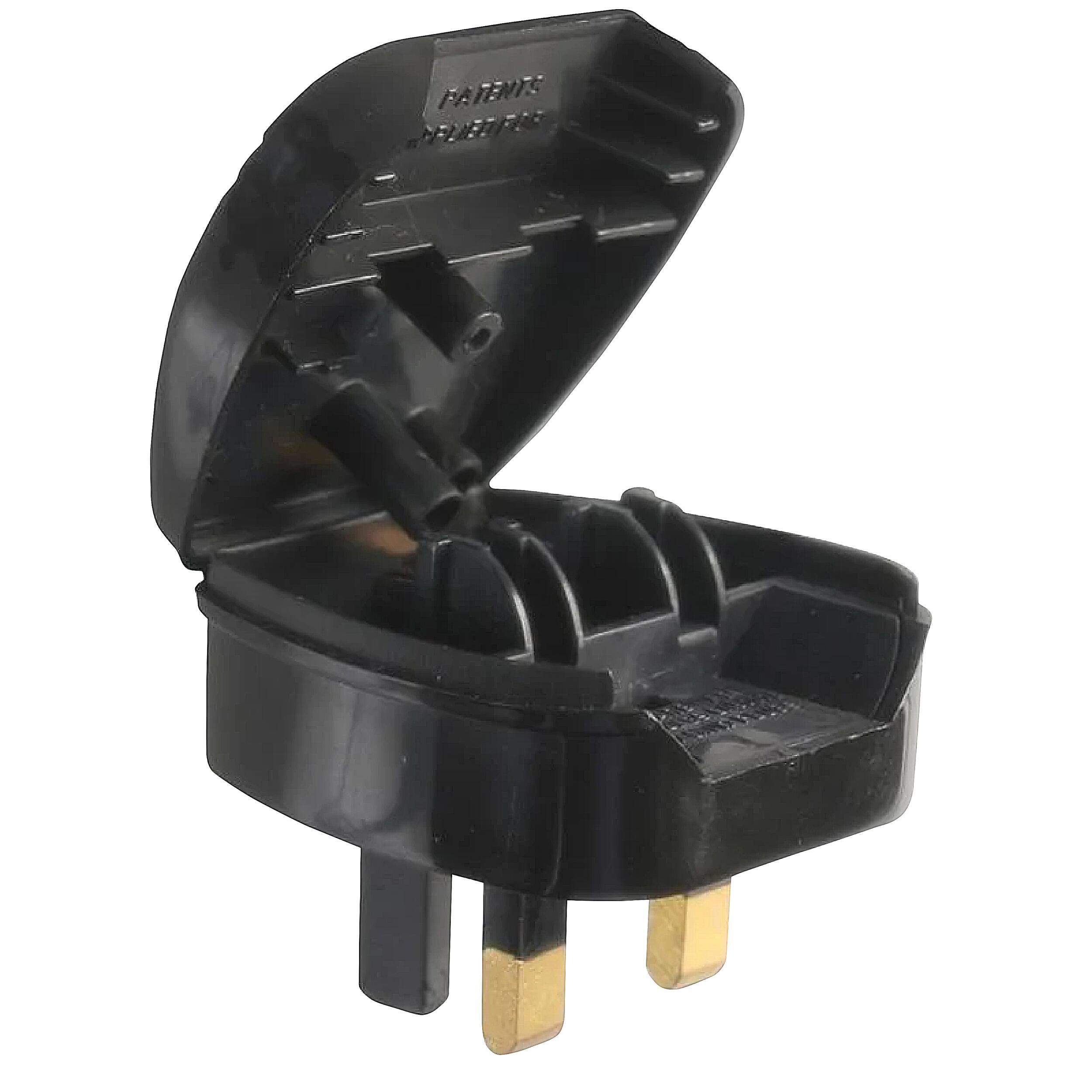 Prise convertisseur Euro 2 broches vers UK 3 broches, 5A, Noire