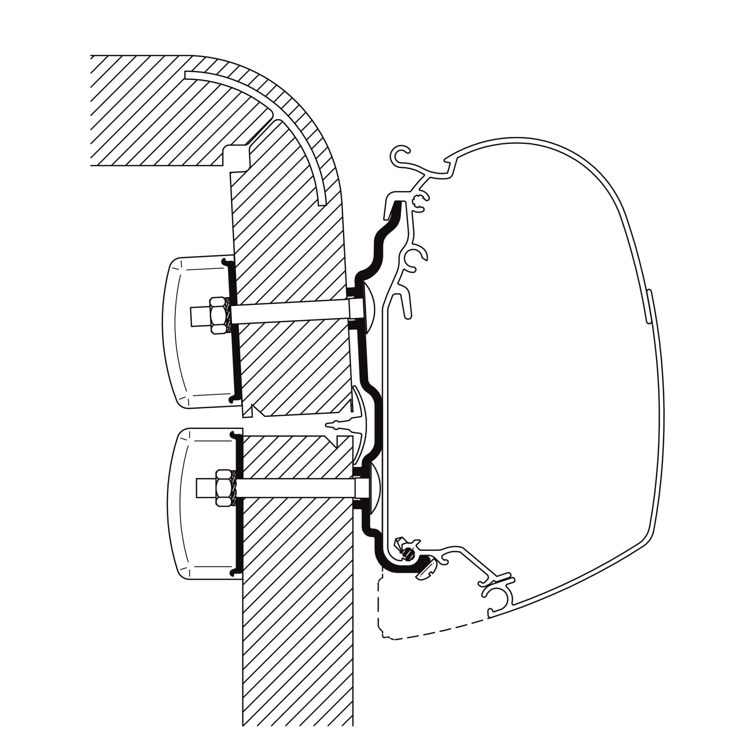 Adaptateur de stores Hymer 2016- Hymercamp : Longueur  2,60 m