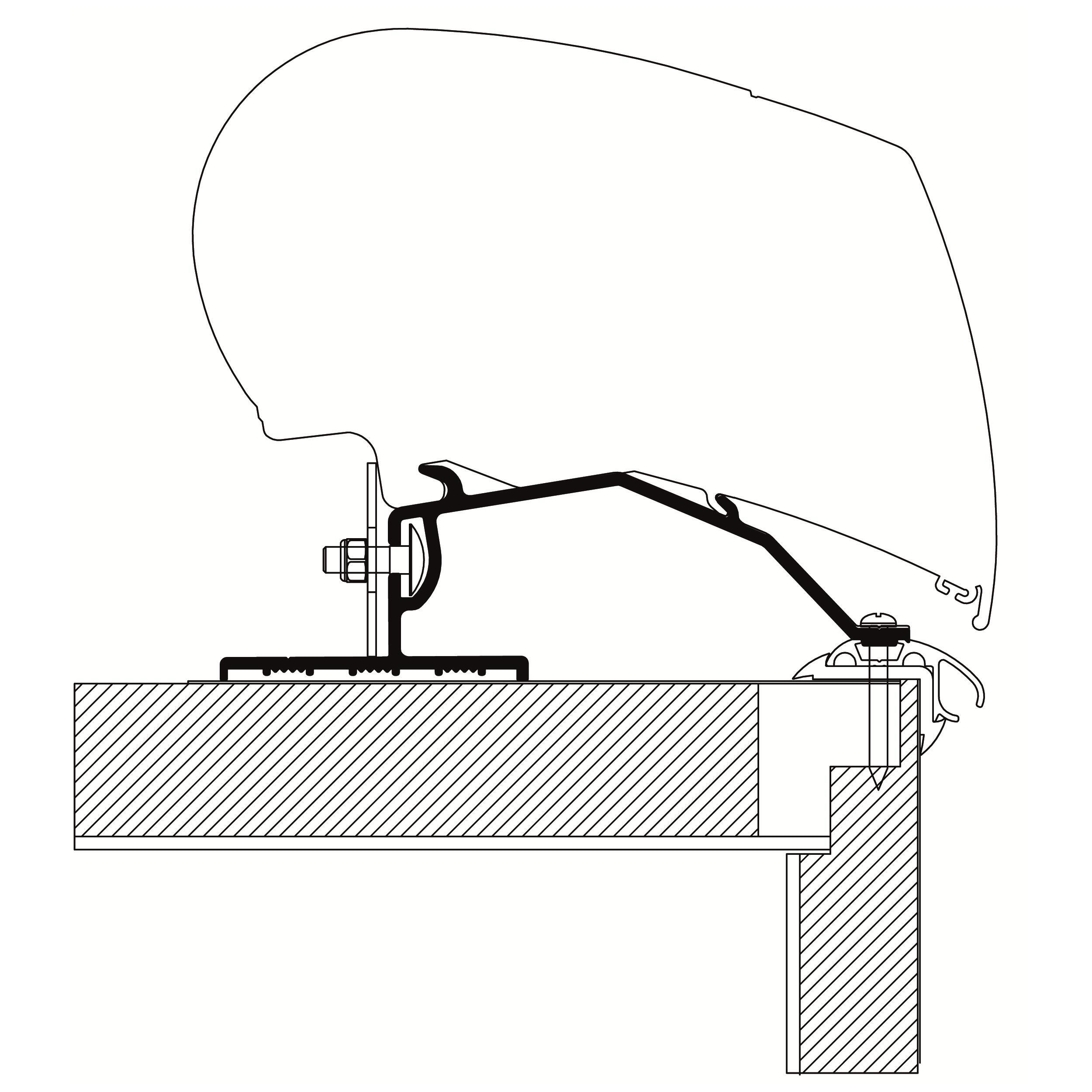 Adaptateur montage toit universel caravane : 3,75 m