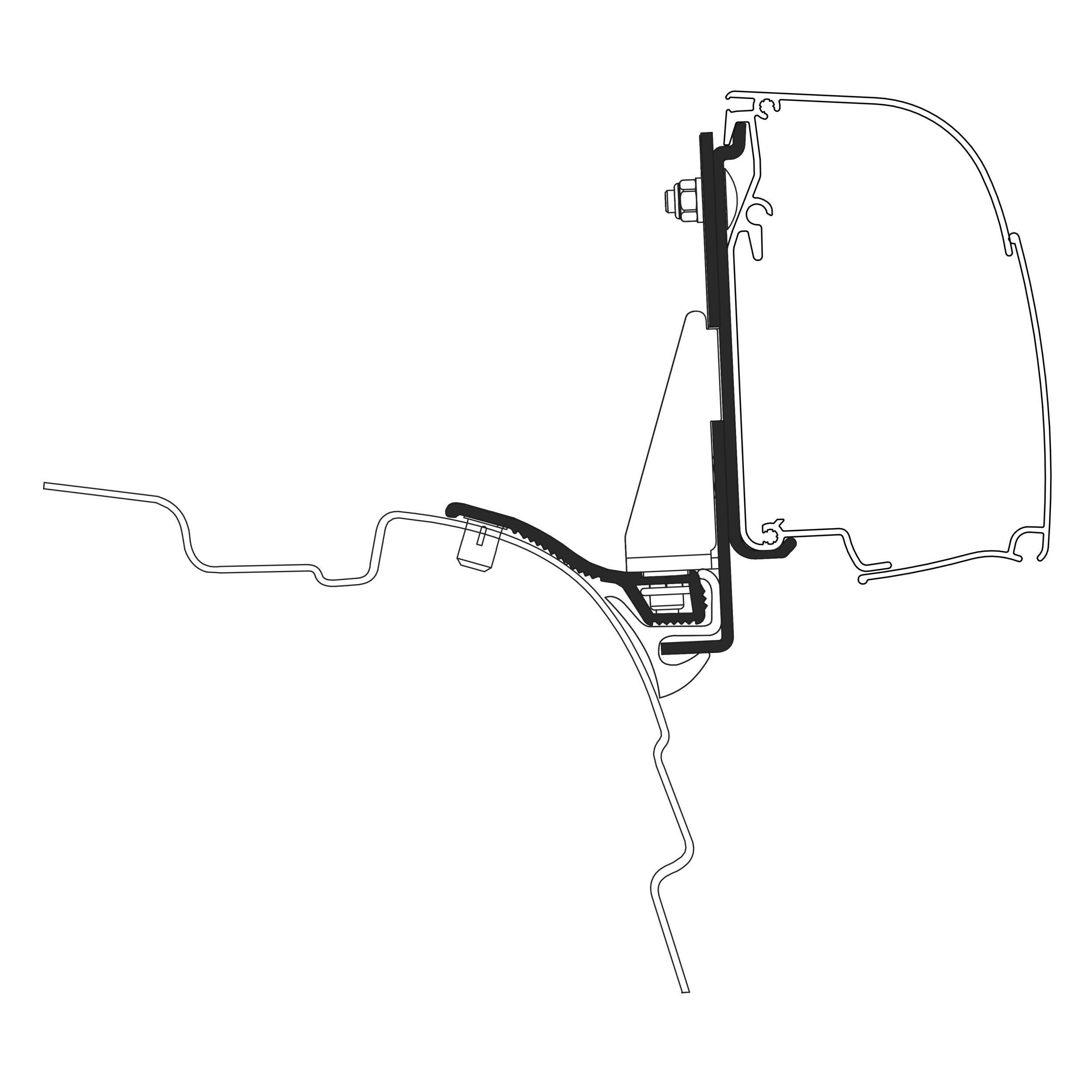 Adaptateur Omnistor 4200 : VW T5/T6 Minivan reimo Multi rail LWB