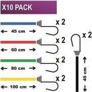 Set de rangement de 10 tendeurs multi-longueurs