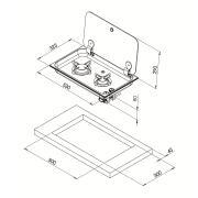 Réchaud 2 feux avec couvercle CAN