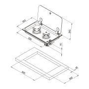 Réchaud 2 feux avec couvercle CAN