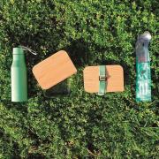 Couverts nomades en inox : Pochette verte