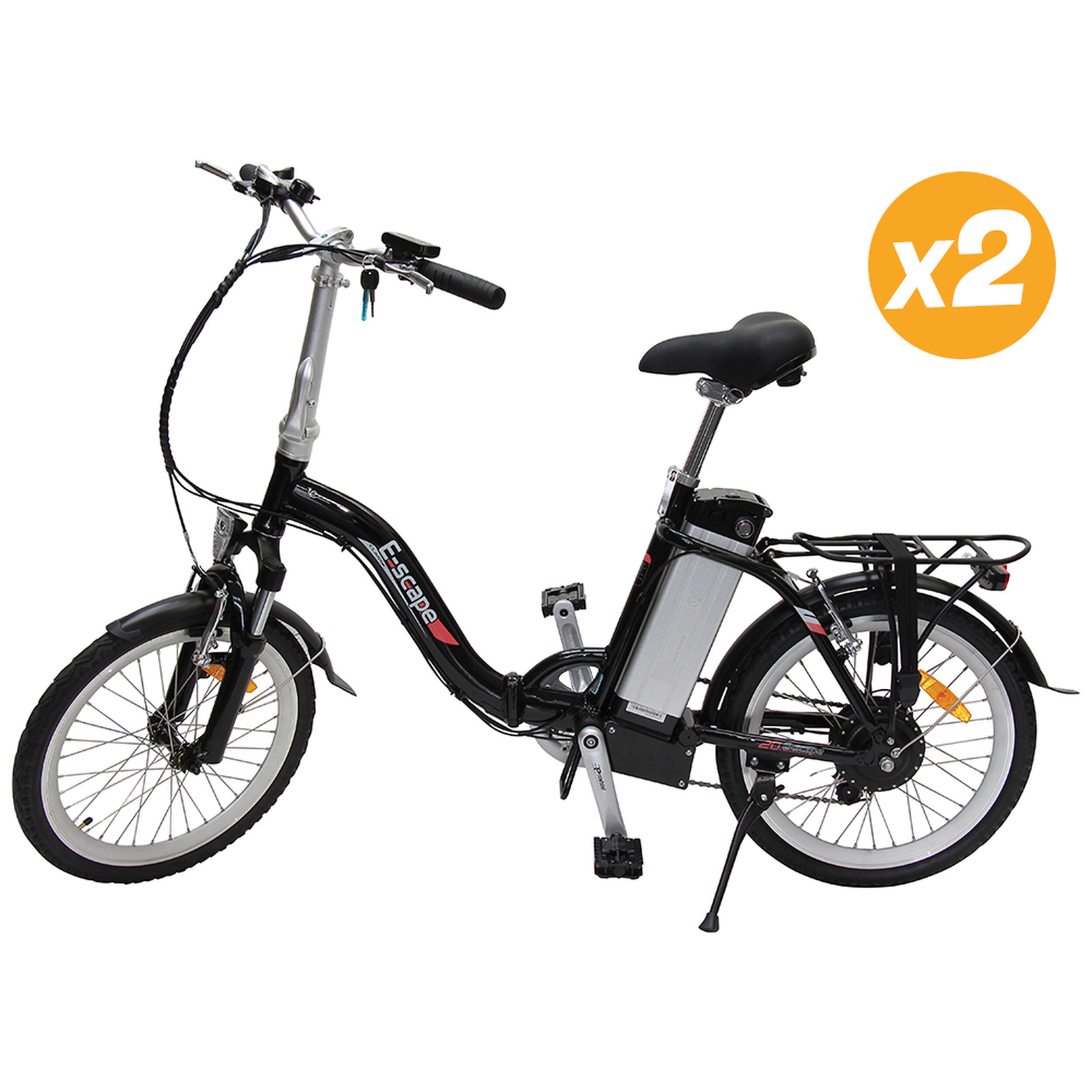 Pack 2 Vélos à assistance électrique pliants Classic 20'' Noir