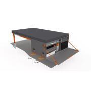 Malle arrière amovible avec couchage BeBox : Modèle 010 uni gris avec tiroir réfrigérant