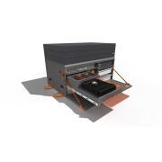 Malle arrière amovible avec couchage BeBox : Modèle 001 uni gris sans tiroir réfrigérant