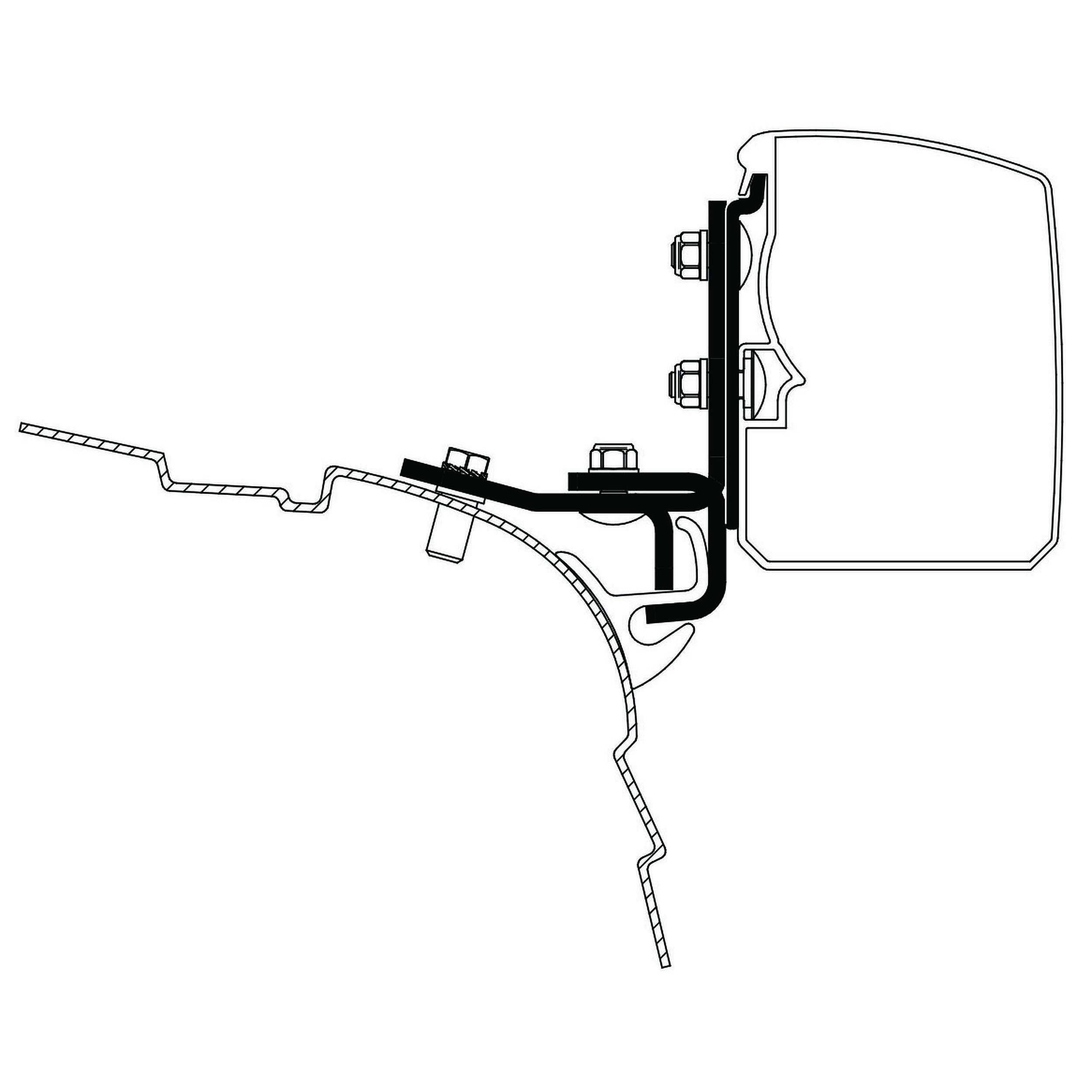 Adaptateur Omnistor 3200 : VW T5/T6 Minivan multi rail