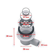 Bonde à siphon sortie coudée : Pour tuyau 25 mm