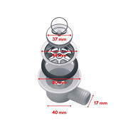Bonde à siphon sortie coudée : Pour tuyau 20 mm