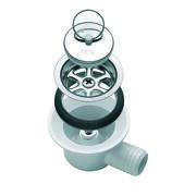 Bonde à siphon sortie coudée : Pour tuyau 20 mm
