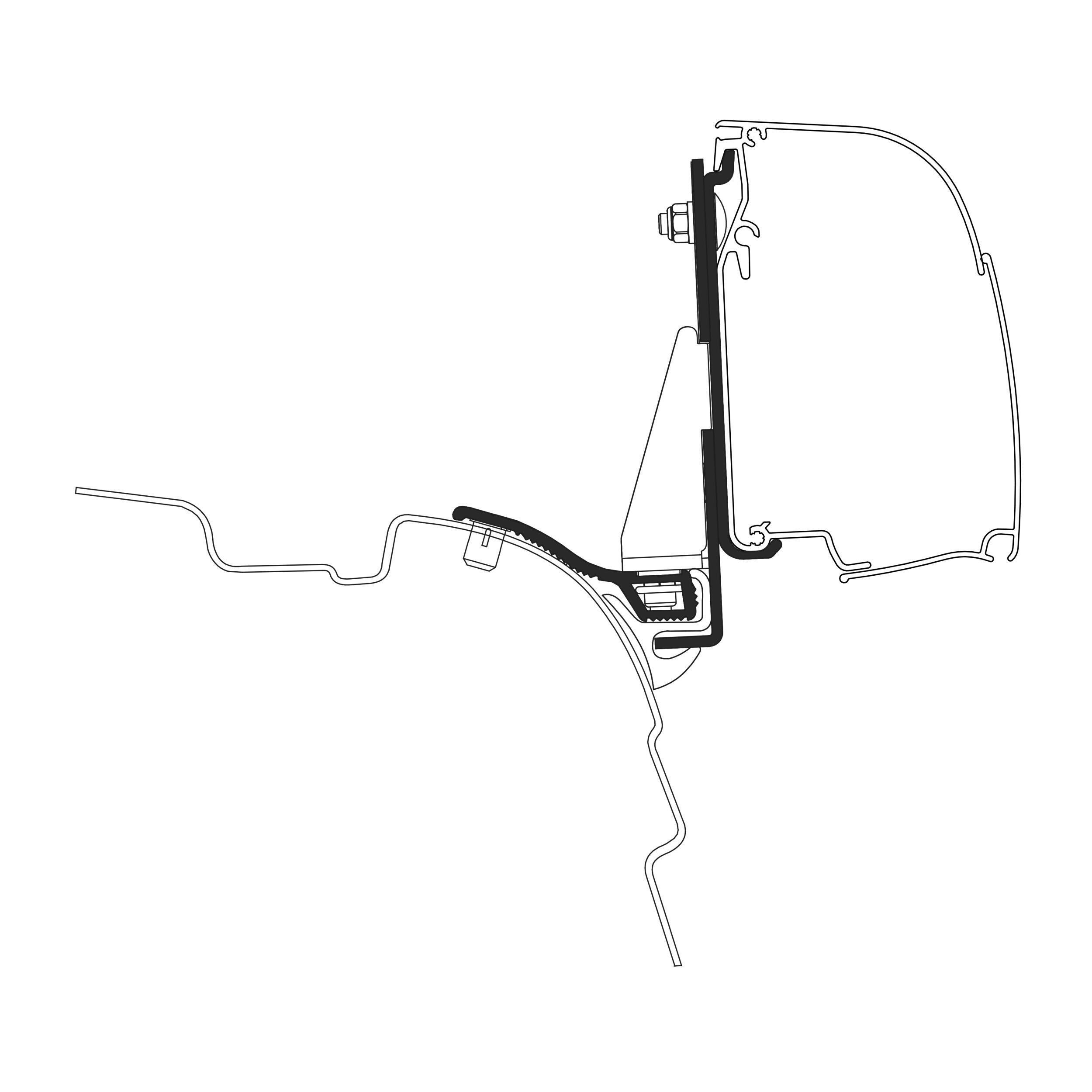 Adaptateur Omnistor 4200 : VW T5/T6 Minivan reimo Multi rail SWB