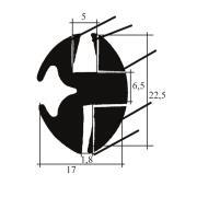 Profil caoutchouc à clé