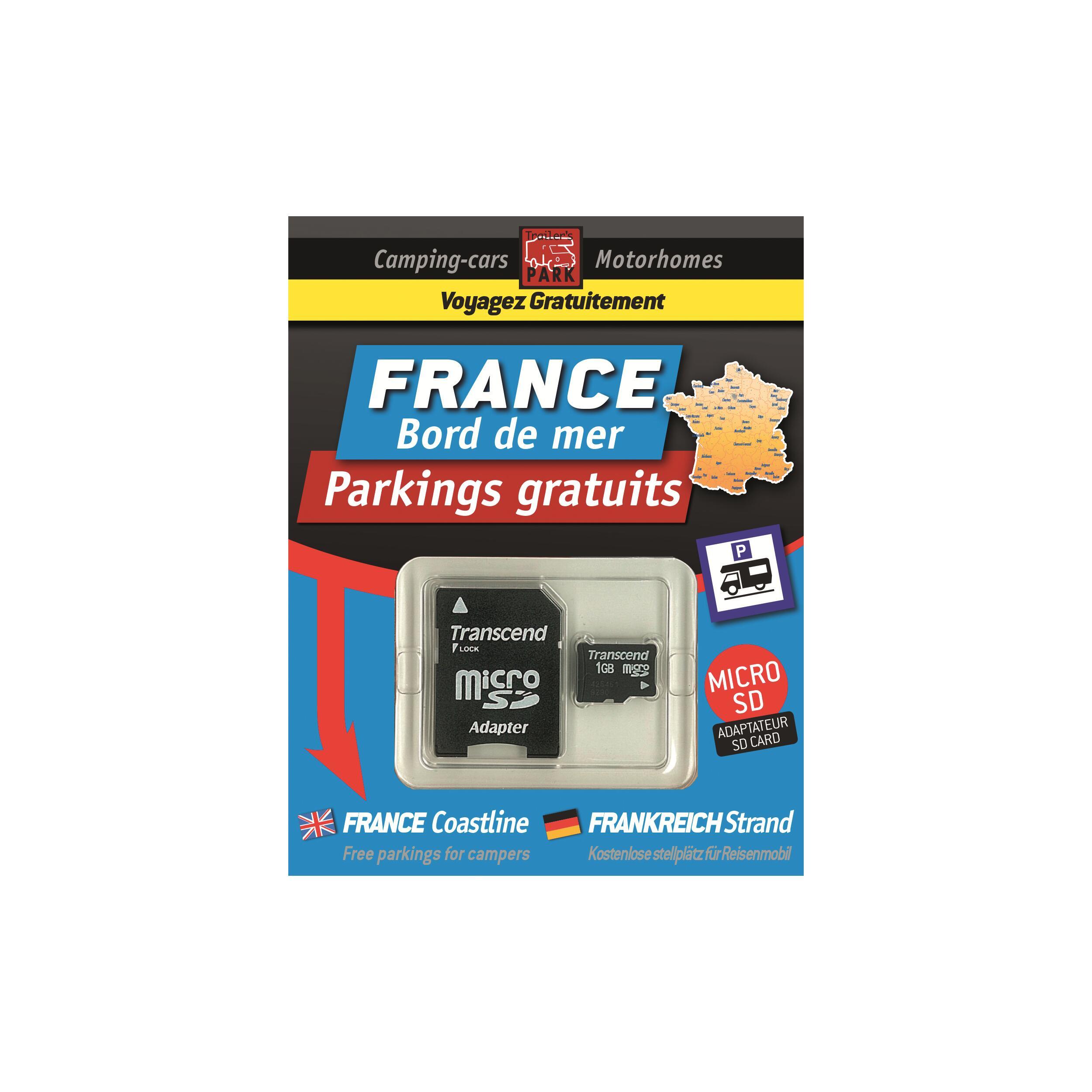 Carte SD aires gratuites : France - Bord de mer