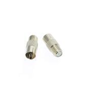 Adapteur fiche Fem F coaxial vers prise TV male