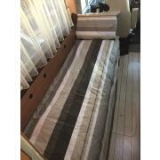 Couchage grand confort : Rayé Gris - 77 x 190 x 2,5 cm (Couette 190 x 135 cm)