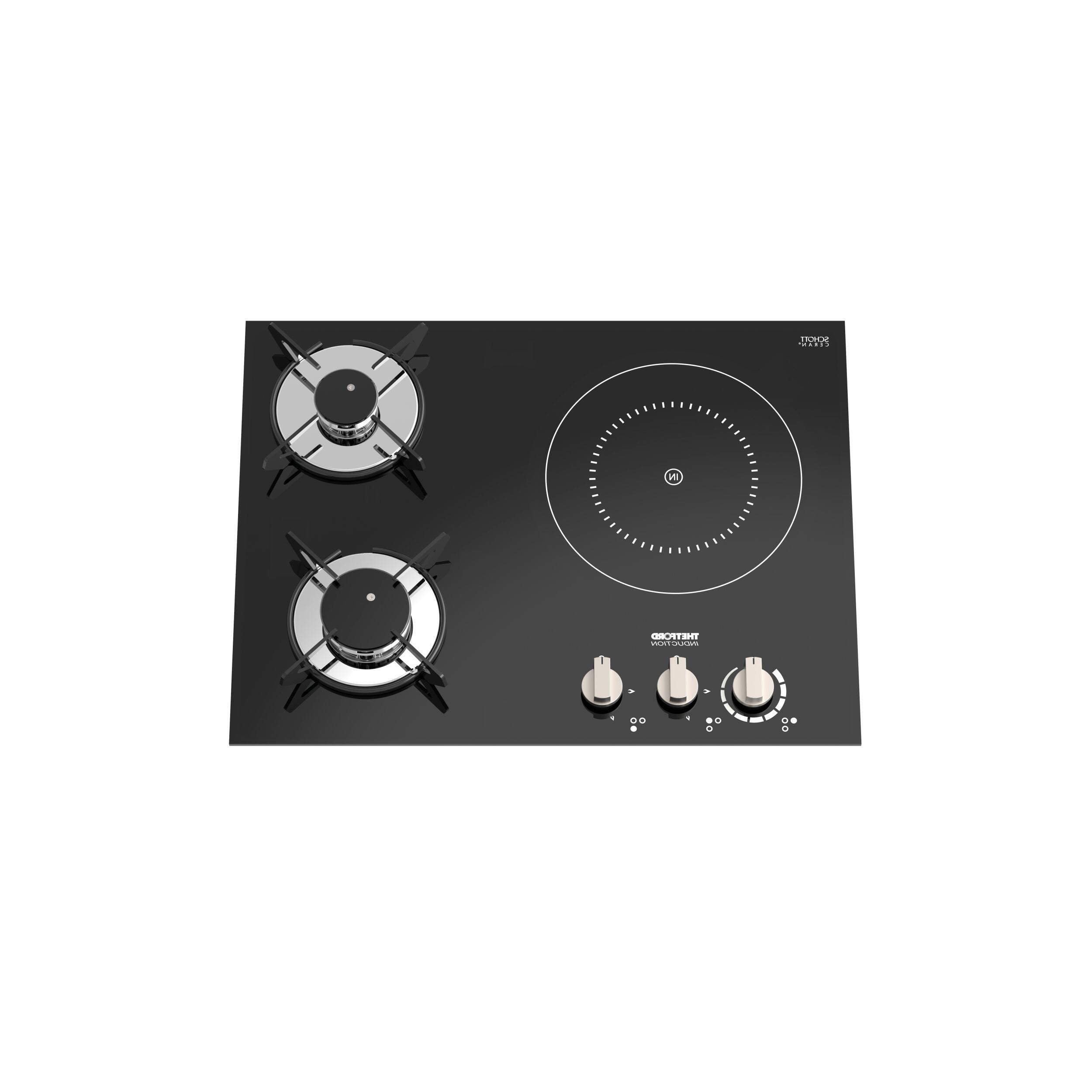 Plaque de cuisson 2 feux gaz + 1 induction Top Line 981 : Version Droite
