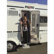 Rideaux de porte chenille : Tricolore Marron / Blanc / Gris 56 x 200 cm