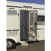 Rideaux de porte chenille : Tricolore Marron / Blanc / Gris 56 x 200 cm