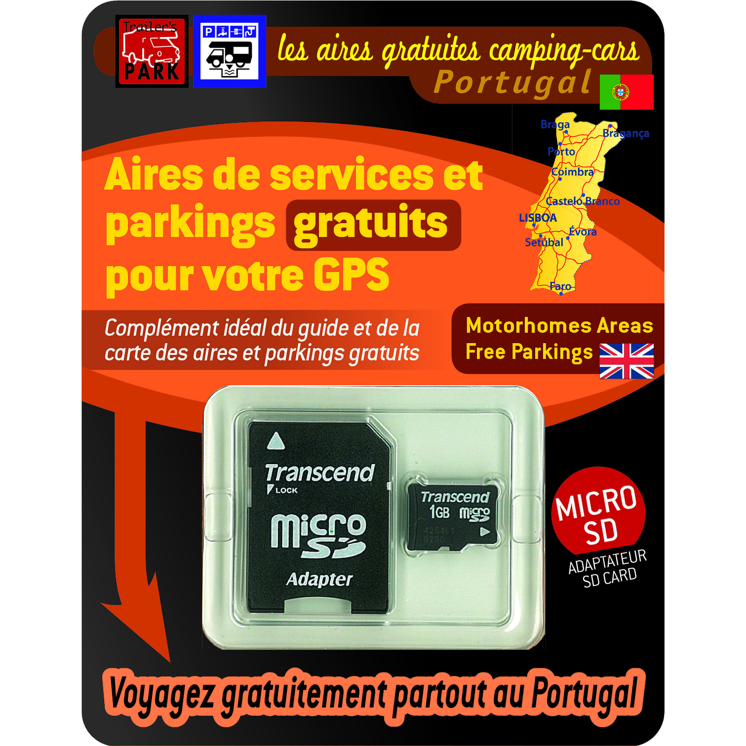 Carte SD pour GPS Garmin : Aires gratuites Portugal