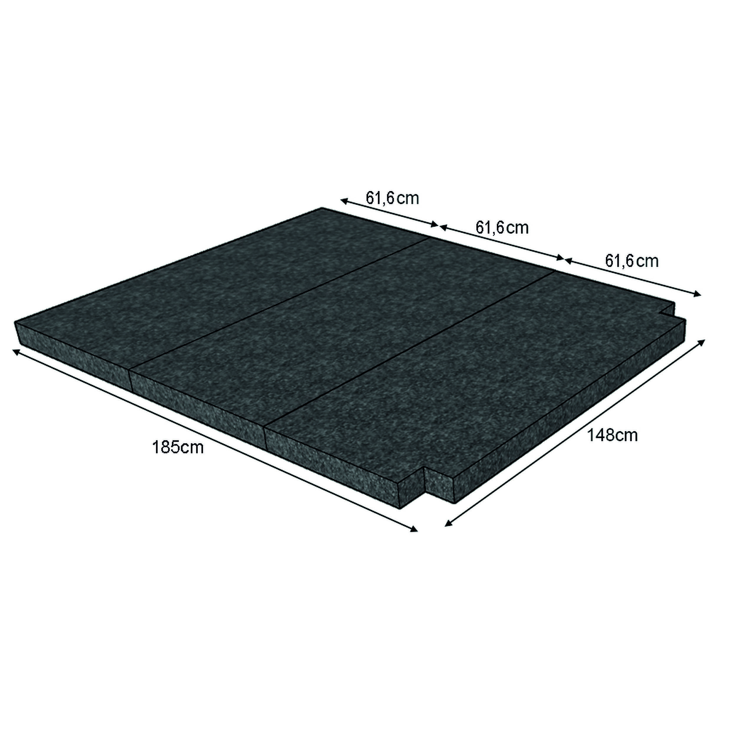 Matelas Standard T4,T5,T6 : 185 x 148 cm épaisseur 8 cm (25kg /m3)