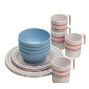 Pack de vaisselle en mélamine Just Stripes 16 pièces