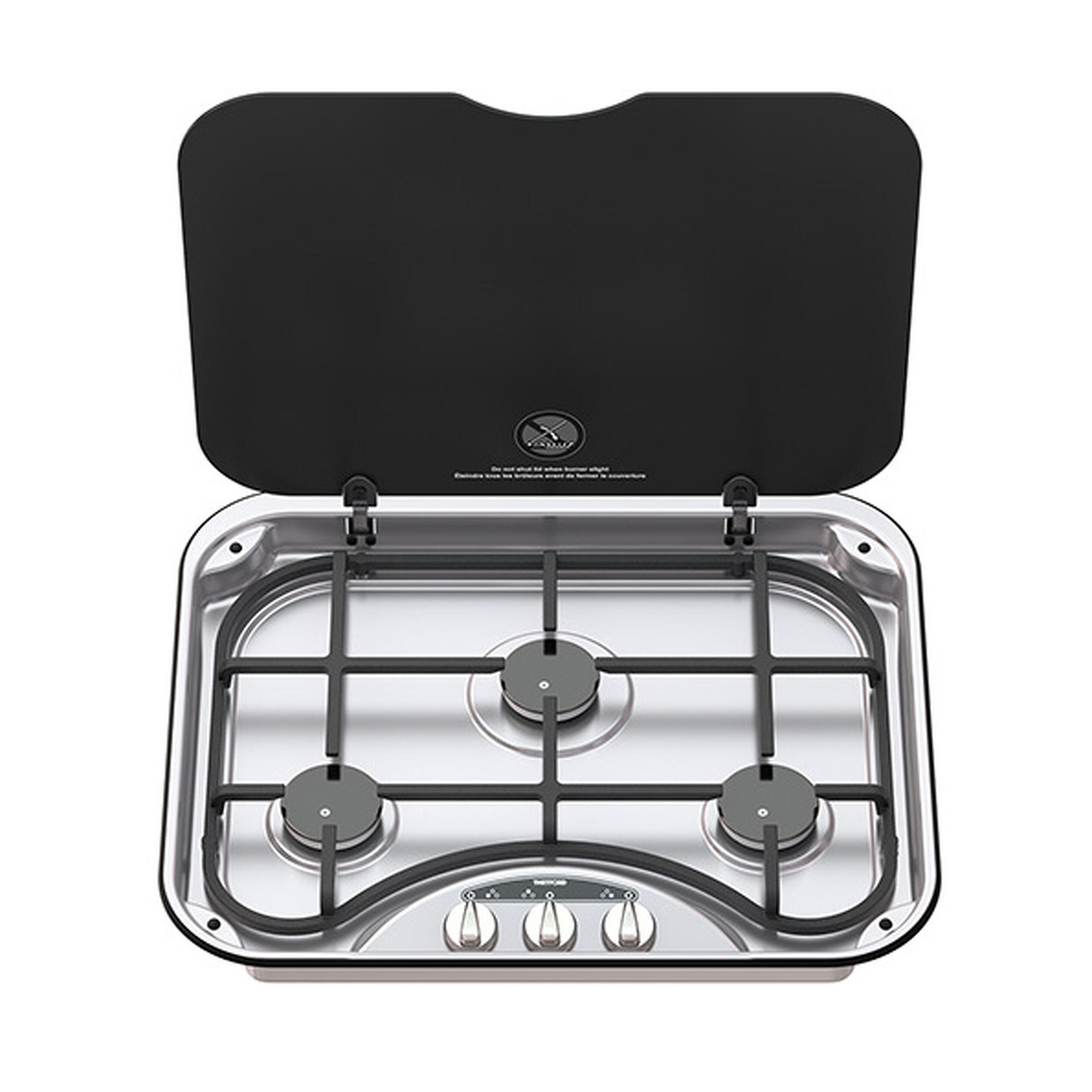 Réchaud encastrable 3 feux Basic Line 345 : Avec grille en fonte