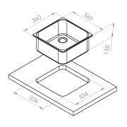 Evier en acier inoxydable 360x360x150