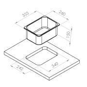 Evier en acier inoxydable 260x355x150