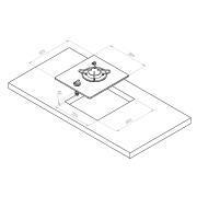 Réchaud à gaz encastrable en verre crystal : 1 Feu 290x325