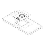 Réchaud à gaz encastrable en acier inoxydable : 1 Feu 320X285