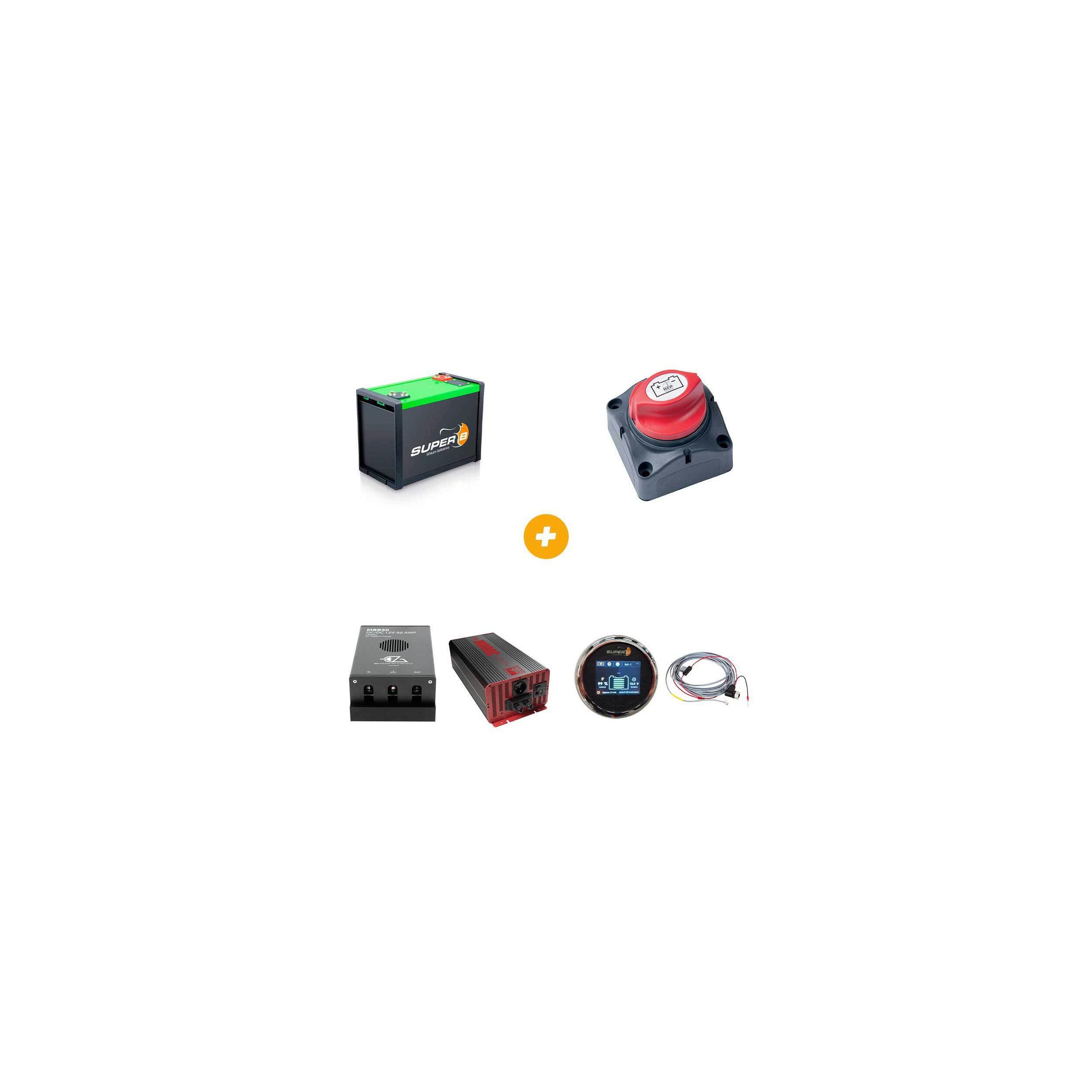 Pack Batterie - Coupe batterie - Booster de charge - Convertisseur - Afficheur