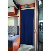 Rideau de porte en similicuir : 100 x 230 cm coloris bleu