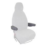 Jeu de 2 housses d'accoudoirs en tissu éponge : Grises