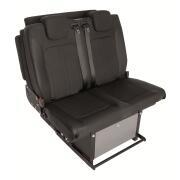 Banquette-lit coulissante ISOFIX revêtement noir/noir : 2 passagers - 112 cm - base haute